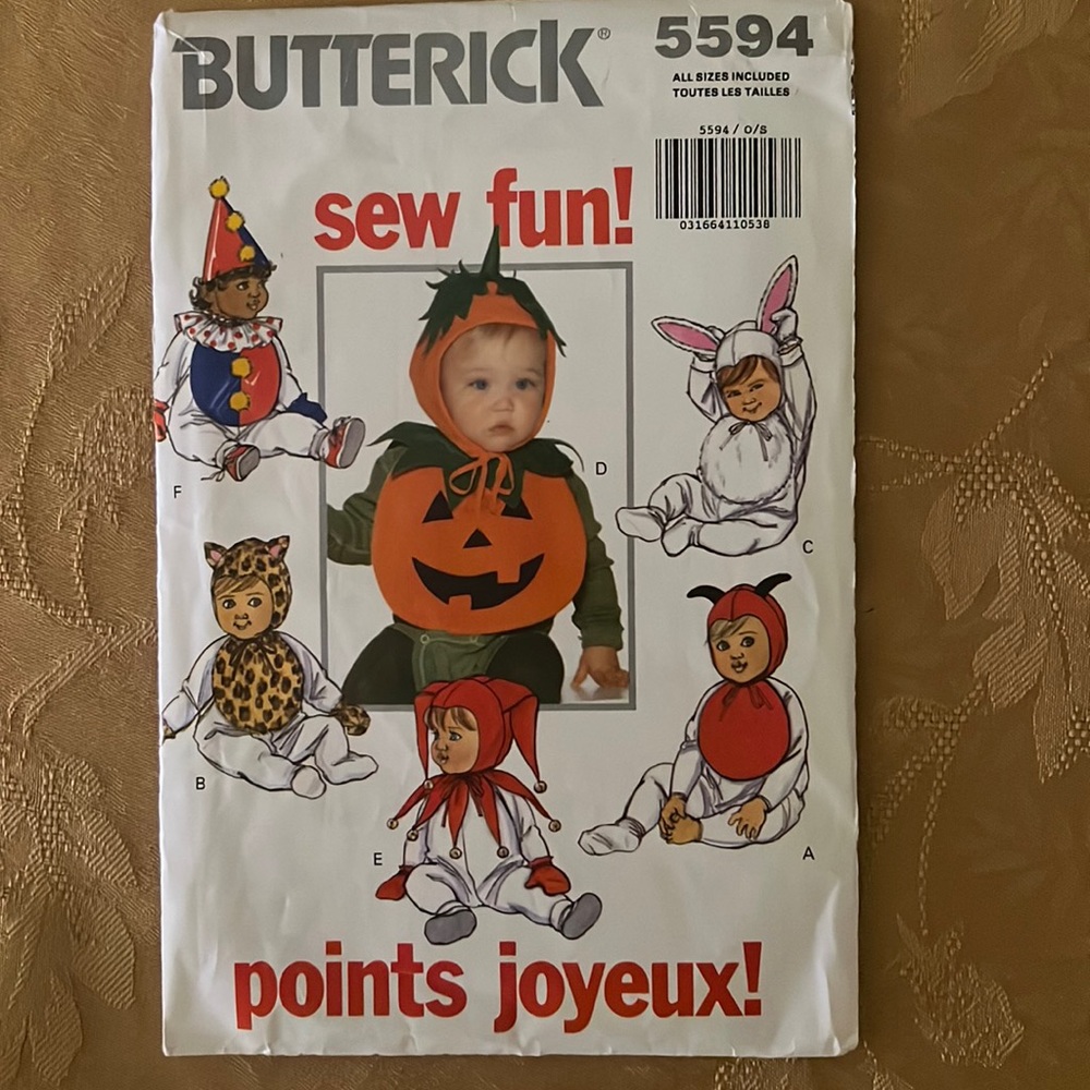 Halloween sewing costumes infant Butterick 5594